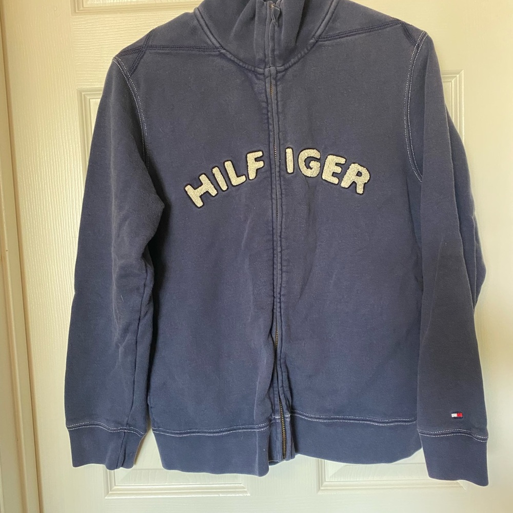 Tommy Hilfiger Vintage Navy Jacket Y2K Zip up Hoody